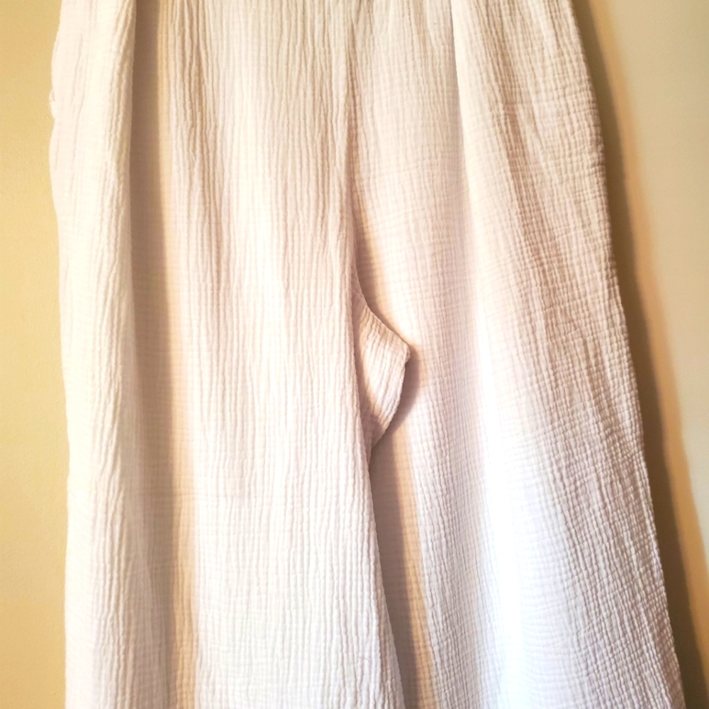 White Cotton Draw String Pants - image 2